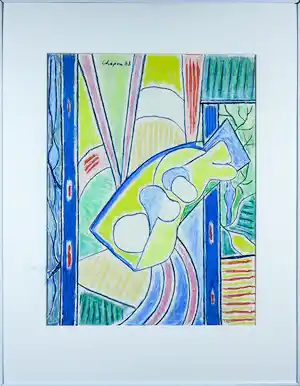 Jules Chapon - Krijkttekening, Zonder titel - Ingelijst verkocht voor € 80!