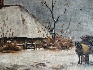 Niet of onleesbaar gesigneerd - Hollands winterlandschap met boer en kar kopen? Bied vanaf 1!