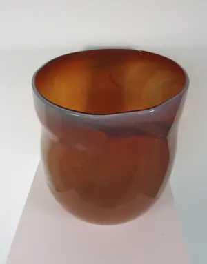 Bernard Heesen - Glasobject, Zeer grote oranje vaas kopen? Bied vanaf 200!