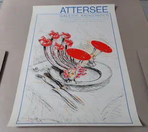 Christian Ludwig Attersee - Original Ausstellungsplakat Tellerlampe Galerie Krinzinger Innsbruck 1974 kopen? Bied vanaf 60!