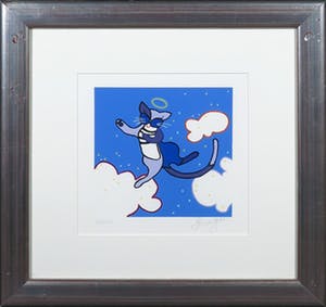 Shunyam - Zeefdruk, Kat in de wolken - Ingelijst kopen? Bied vanaf 35!