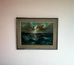 Lambertus de Jong - woeste zee met dreigende regenwolken verkocht voor € 67!