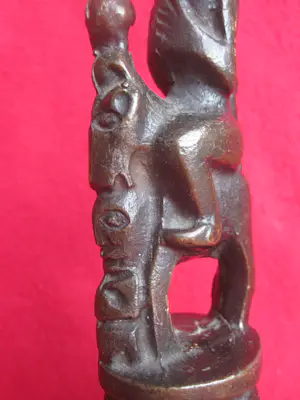 Batak - Bronzen bovenstuk rituele staf. kopen? Bied vanaf 160!