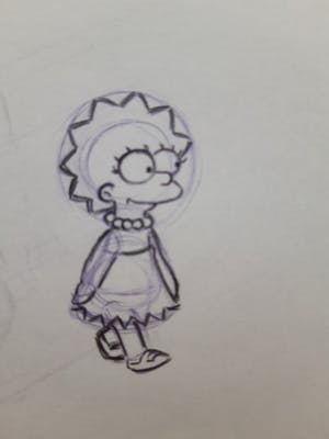Matt Groening - originele productie tekening, The Simpsons, Lisa kopen? Bied vanaf 1!