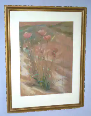 Marinus Heijnes - Duinbloemen - pastel verkocht voor € 100!