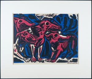 Willem Rozendaal - Linosede, Compositie met honden kopen? Bied vanaf 1!