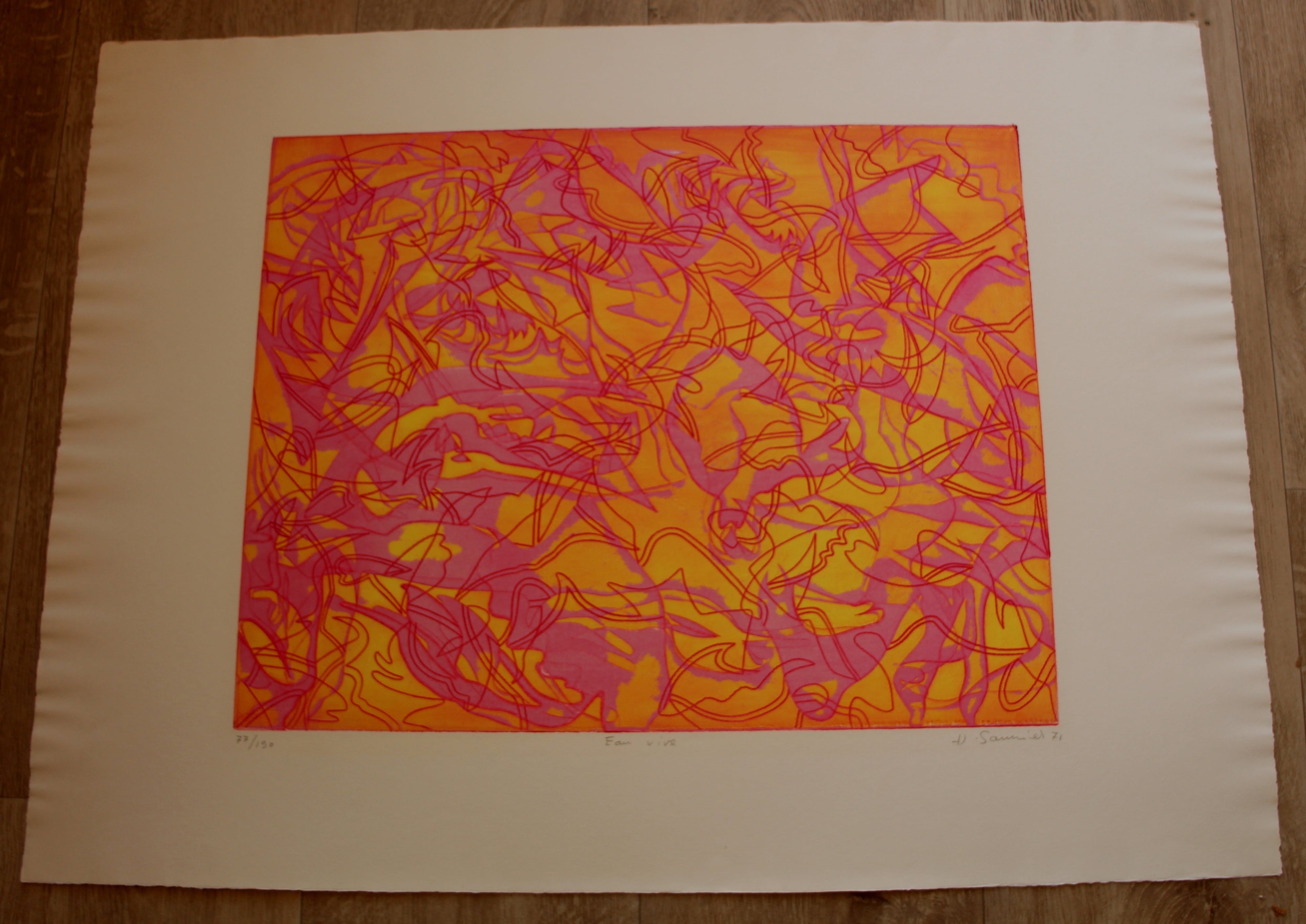 Hector Saunier - kleurenlitho, titel "eau vive" - 1971 kopen? Bied vanaf 50!