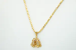 25 - Hoog gehalte (22 Krt) gouden fantasie collier met dubbele Kikker hanger kopen? Bied vanaf 790!