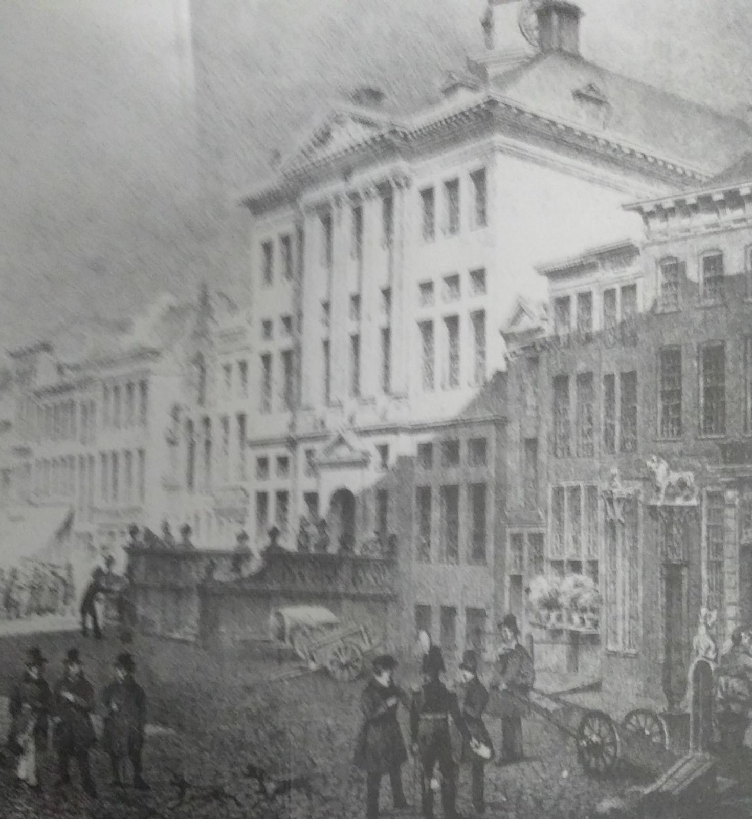 Niet of onleesbaar gesigneerd - Michel Mourot- steendruk binnenstad- Den Bosch 1838 kopen? Bied vanaf 1!