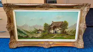 Albert Torringa - Landschap met huizen en bergen verkocht voor € 60!