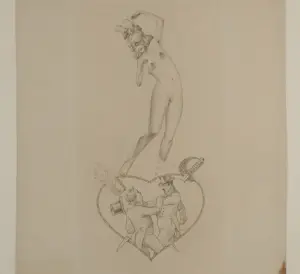 Franz Kuna - Wien, Kampf um die Gunst, erotische Zeichnung, 1920er Jahre kopen? Bied vanaf 90!