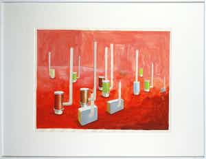 Sylvie Zijlmans - Gouache, Gloeiend - Ingelijst verkocht voor € 60!