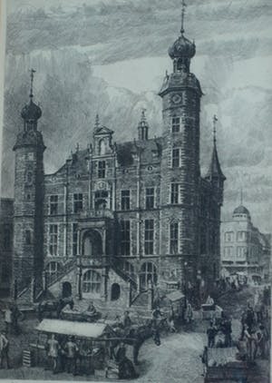 Niet of onleesbaar gesigneerd - Ets , “Stadhuis Venlo” – gesigneerd & ingelijst – No 22 kopen? Bied vanaf 10!