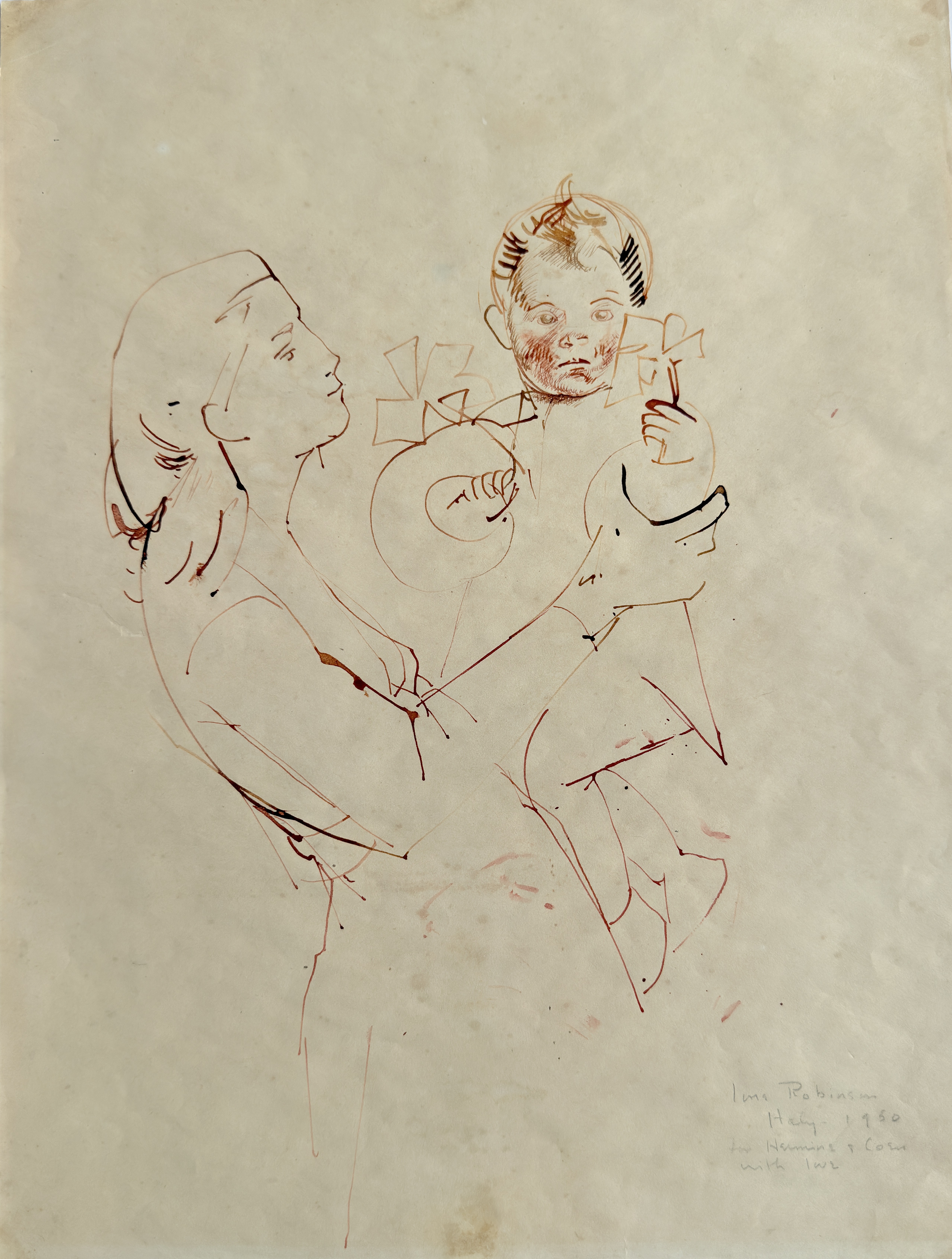 Ione Robinson - 'Hermine & Coen' - Originele tekening (Italië, 1960) kopen? Bied vanaf 75!