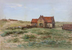 Cornelis Gips - Gezicht op de duinen bij Scheveningen of Katwijk kopen? Bied vanaf 80!