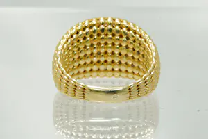 32 - 18 karaats geelgouden holle fantasie ring kopen? Bied vanaf 520!
