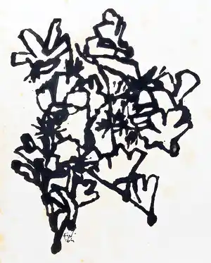 Fie Werkman - Bloemen, inkttekening verkocht voor € 135!