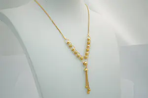 51 - Fijn en sierlijk 22 Kt geel gouden Oosters "vossestaart collier/halssieraad kopen? Bied vanaf 550!
