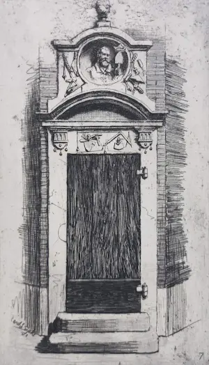 C.L. Dake - Poortje van het Metselaarsgilde in de Waag, ets kopen? Bied vanaf 40!