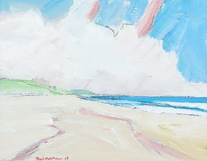 Paul Overhaus - Acryl op linnen, Strand II - Ingelijst kopen? Bied vanaf 50!