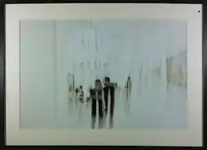 Gisella Klein - Zeefdruk, At the museum III - Ingelijst verkocht voor € 35!