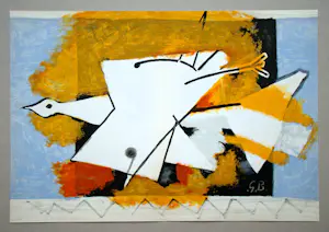 Georges Braque - L'oiseau jaune- 1959 - Originele litho - In de plaat gesigneerd - Mourlot kopen? Bied vanaf 120!