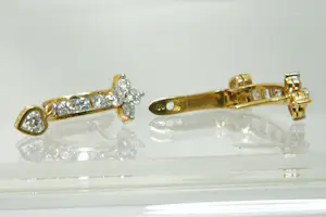 06 - Exclusieve set 18 karaat geel gouden oorclips gezet met ca. 1.10ct diamant kopen? Bied vanaf 800!