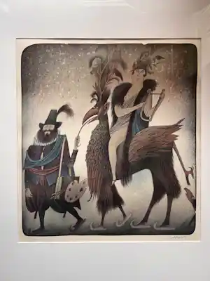 Adolf Born - Schilder met vrouw op vogel verkocht voor € 1000!