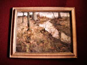Paul van der Ven - Groot olieverf op doek "Herfstlandschap met meanderend riviertje" gesigneerd verkocht voor € 100!