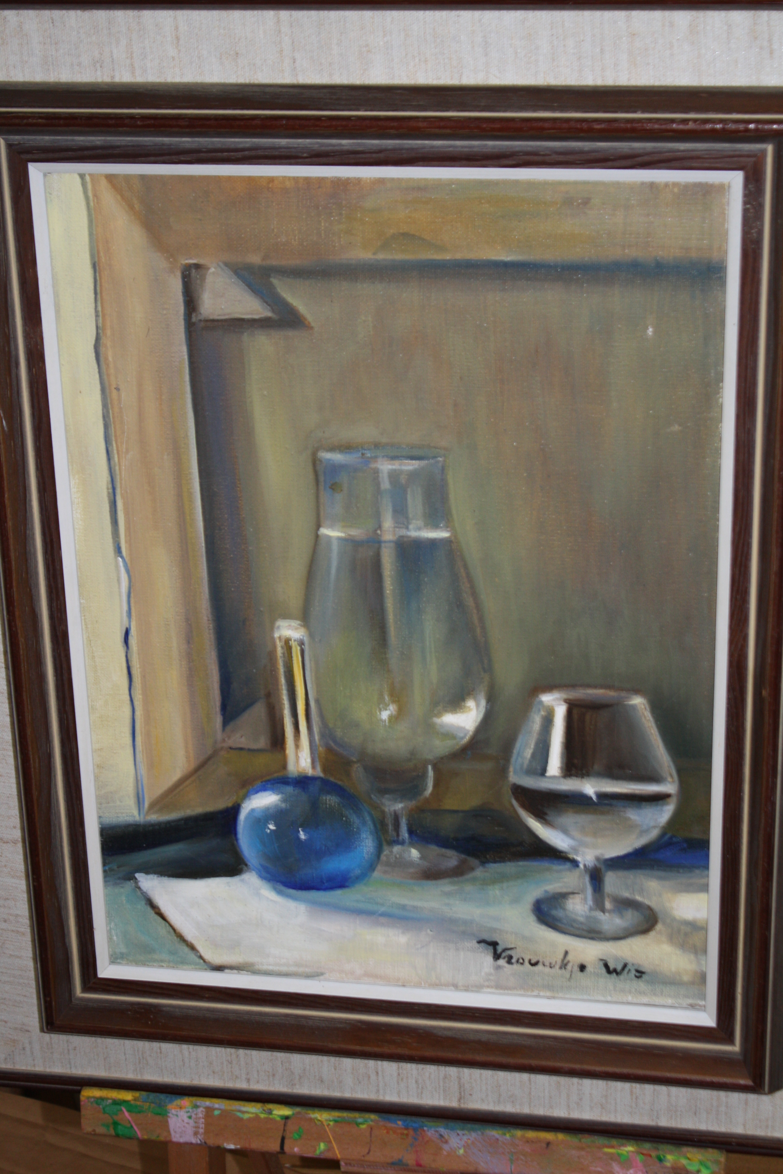Niet of onleesbaar gesigneerd - stilleven met glas / fouwkje wit kopen? Bied vanaf 1!