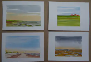 Franklin Meijer - Terschelling - 4 x aquarelstudies kopen? Bied vanaf 49!