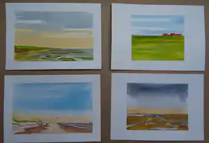Franklin Meijer - Terschelling - 4 x aquarelstudies kopen? Bied vanaf 49!