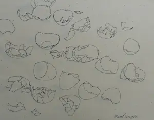 Cees Bantzinger - Pentekening - 1985 - nieuwjaarskaart Joop Braakhekke kopen? Bied vanaf 35!