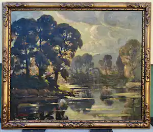 Jan Maes - Landschap met waterpartij. kopen? Bied vanaf 250!