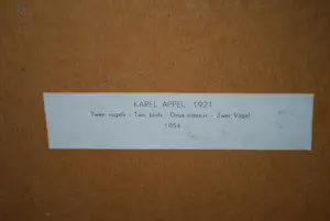 Karel Appel - Twee vogels - antiquarische druk uit de jaren 50 - mooi ingelijst kopen? Bied vanaf 150!