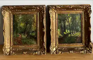 Gaston De Biemme - 2 boslandschappen verkocht voor € 340!