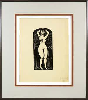 Gustav Heinrich Wolff - Houtdruk, Geburt der Venus - Ingelijst verkocht voor € 750!