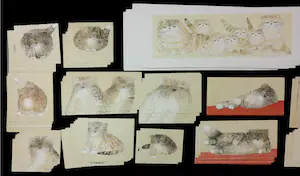 Mohaier Dariush - Lot van ca. 130 litho's!! voor de kattenliefhebbers! kopen? Bied vanaf 1!