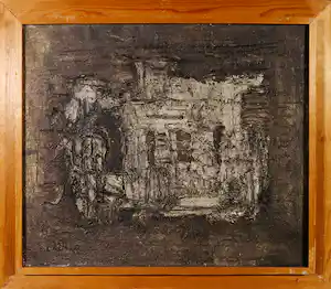 Shlomo Koren - Olieverf op doek, Zonder titel - Ingelijst verkocht voor € 500!