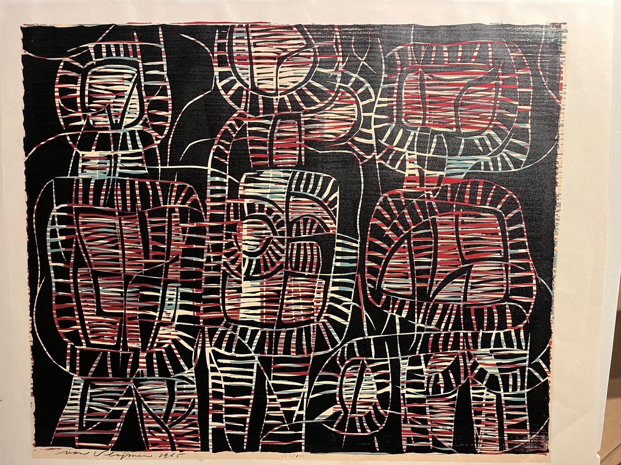 Koos van Vlijmen - gouache Moeder met twee kinderen - unica kopen? Bied vanaf 225!