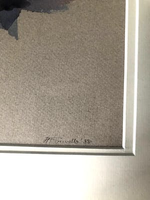 Henk Fonville - Violist - Aquarel, Ingelijst kopen? Bied vanaf 90!