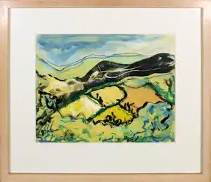Liz Strick - Monoprint, Wales II - Ingelijst verkocht voor € 36!