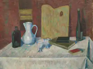 John van Hezik - Ingelijst, Olieverf op doek, Stilleven – 1957 - 78 x 102 cm verkocht voor € 80!