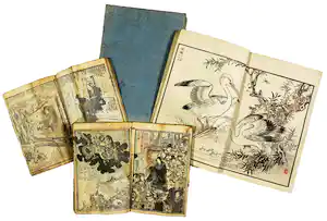 Kunisada Utagawa - en anderen - Lot van vier prent- en tekstboekjes verkocht voor € 36!