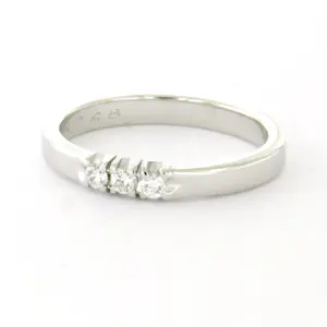 14k wit gouden ring met briljant geslepen diamant tot. 0.12ct – F/G – VS/SI kopen? Bied vanaf 385!