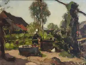 Johannes Embrosius van de Wetering de Rooij - Boerin doet de was verkocht voor € 150!