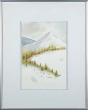 Niet of onleesbaar gesigneerd - Aquarel, Berglandschap - Ingelijst kopen? Bied vanaf 1!