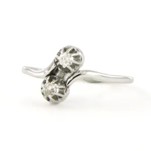 18k witgouden ring met bolsjewiek geslepen diamant tot. 0,14ct - G/H - Pique kopen? Bied vanaf 440!