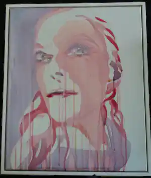 Barbara Wijnveld - Portret "Everyday" - Privécollectie, met de hand gesigneerd, witte houten lijst verkocht voor € 500!