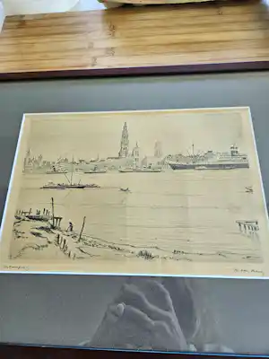 Is. van Mens - Gezicht op Antwerpen kopen? Bied vanaf 80!